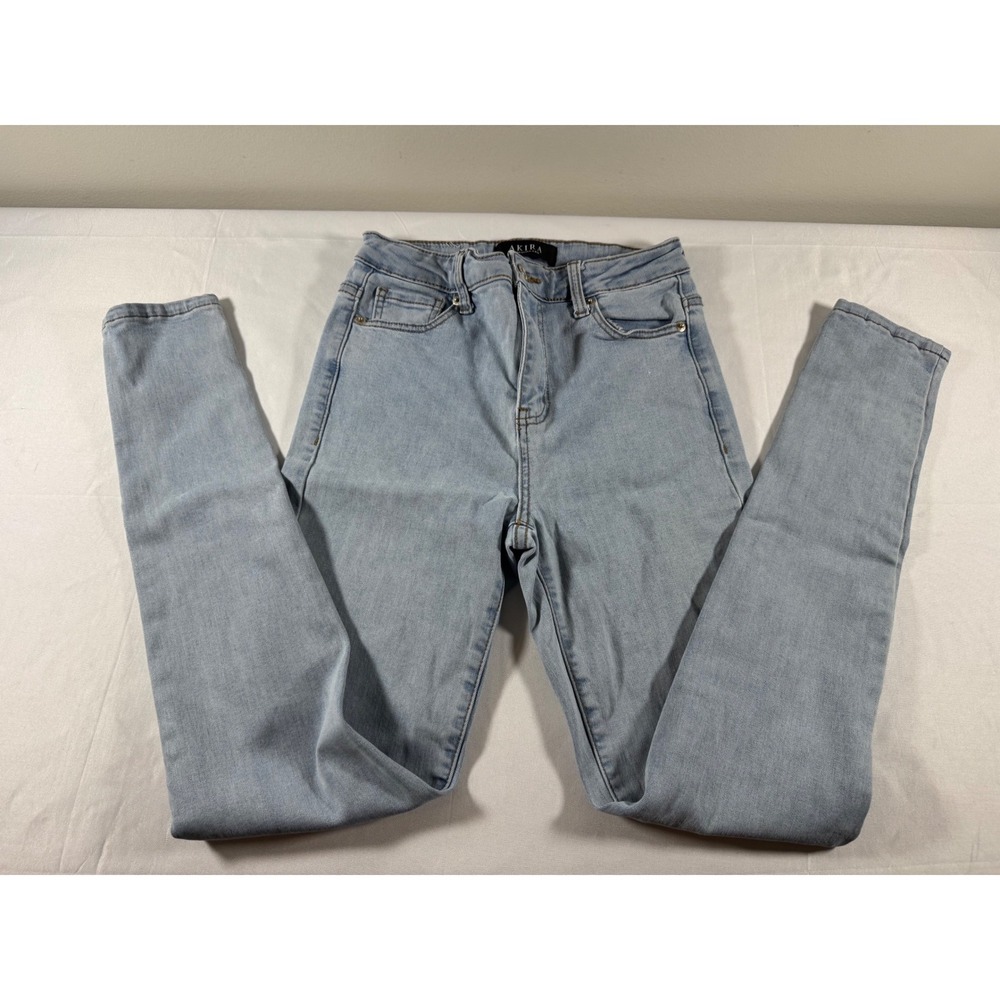 Akira High Waisted Skinny Jeans Light Wash Blue Denim Size 3 W25